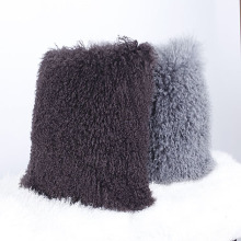 2018 Wholesale Mongolian Lamb Fur Delicate Sheepskin Cushion Cover